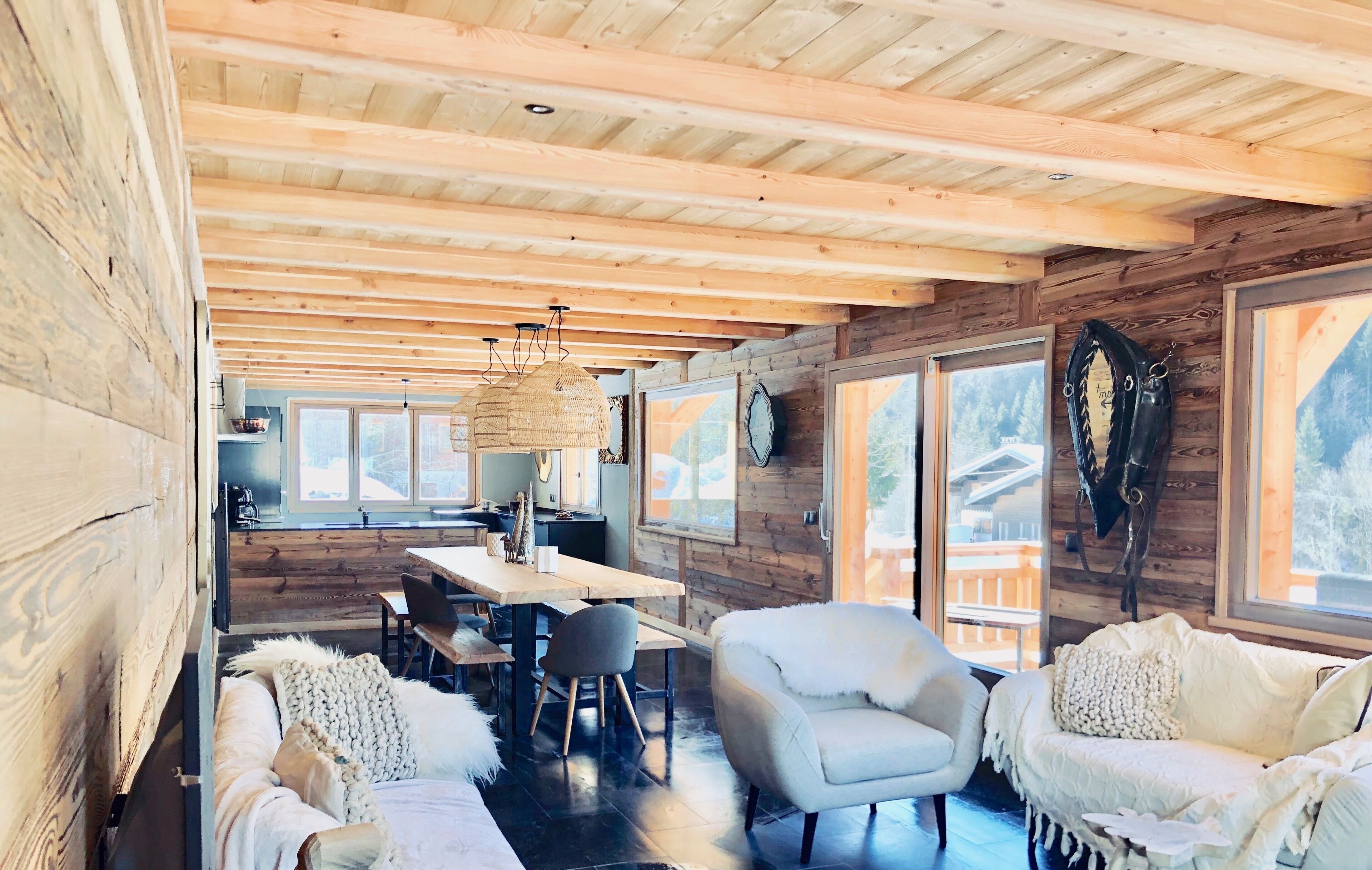 TV, DVD player, foosball, books