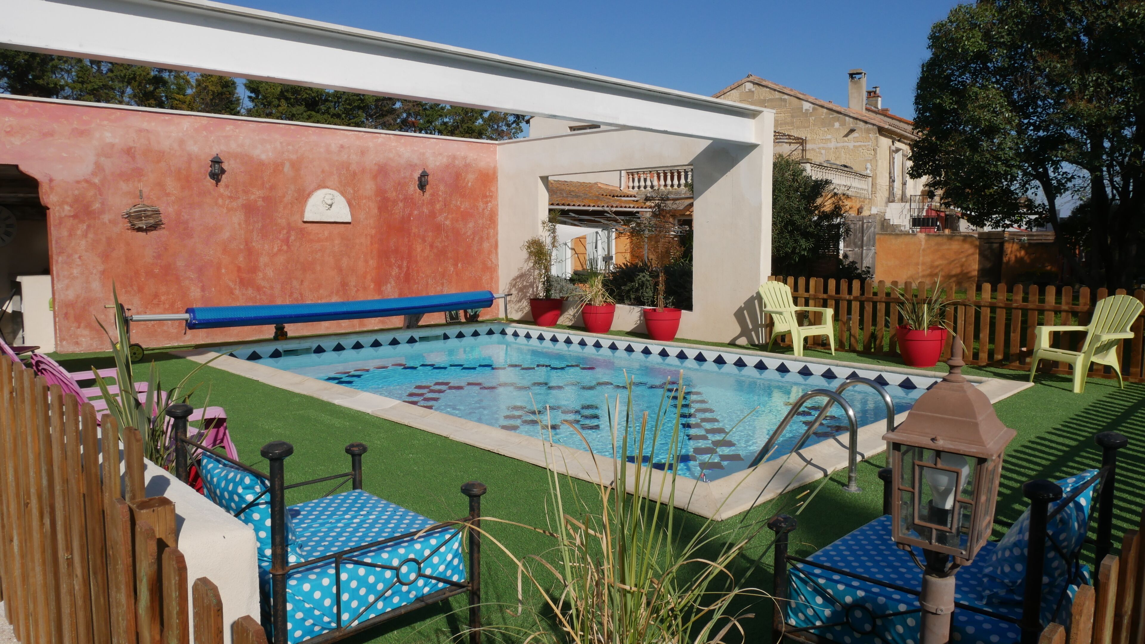 Piscine extérieure, piscine chauffée