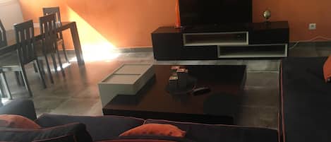 TV, DVD player, stereo