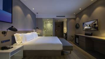 Down duvets, pillow-top beds, minibar, in-room safe