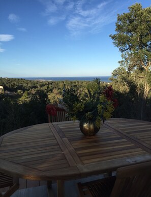 Outdoor dining - BEAUTIFUL VILLA IN PROPERTY WITH SEA VIEW, beach and shops 1.5 Km, pets welcome (Cervione)