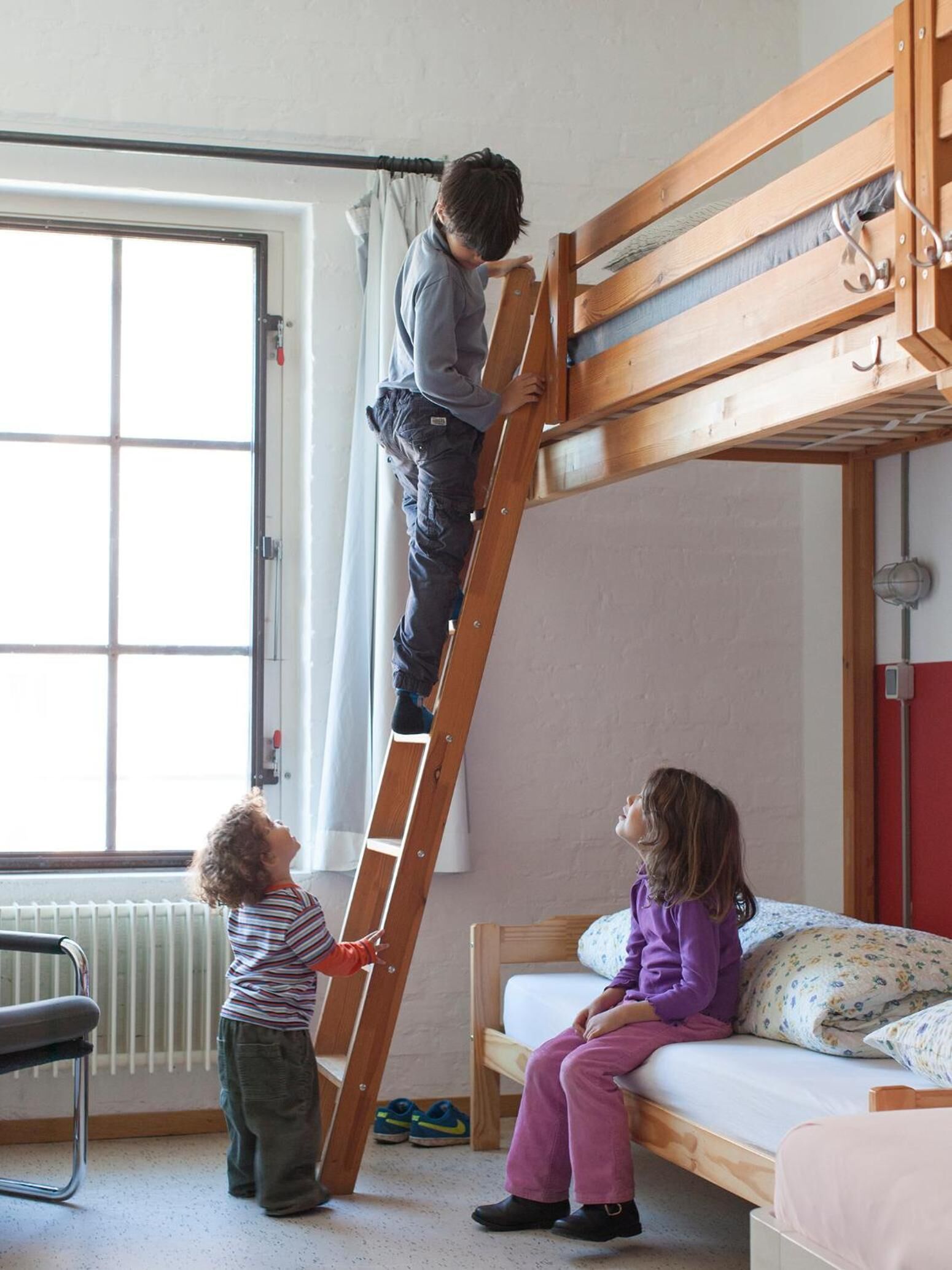 Individually decorated, individually furnished, desk, rollaway beds