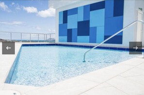 A rooftop pool
