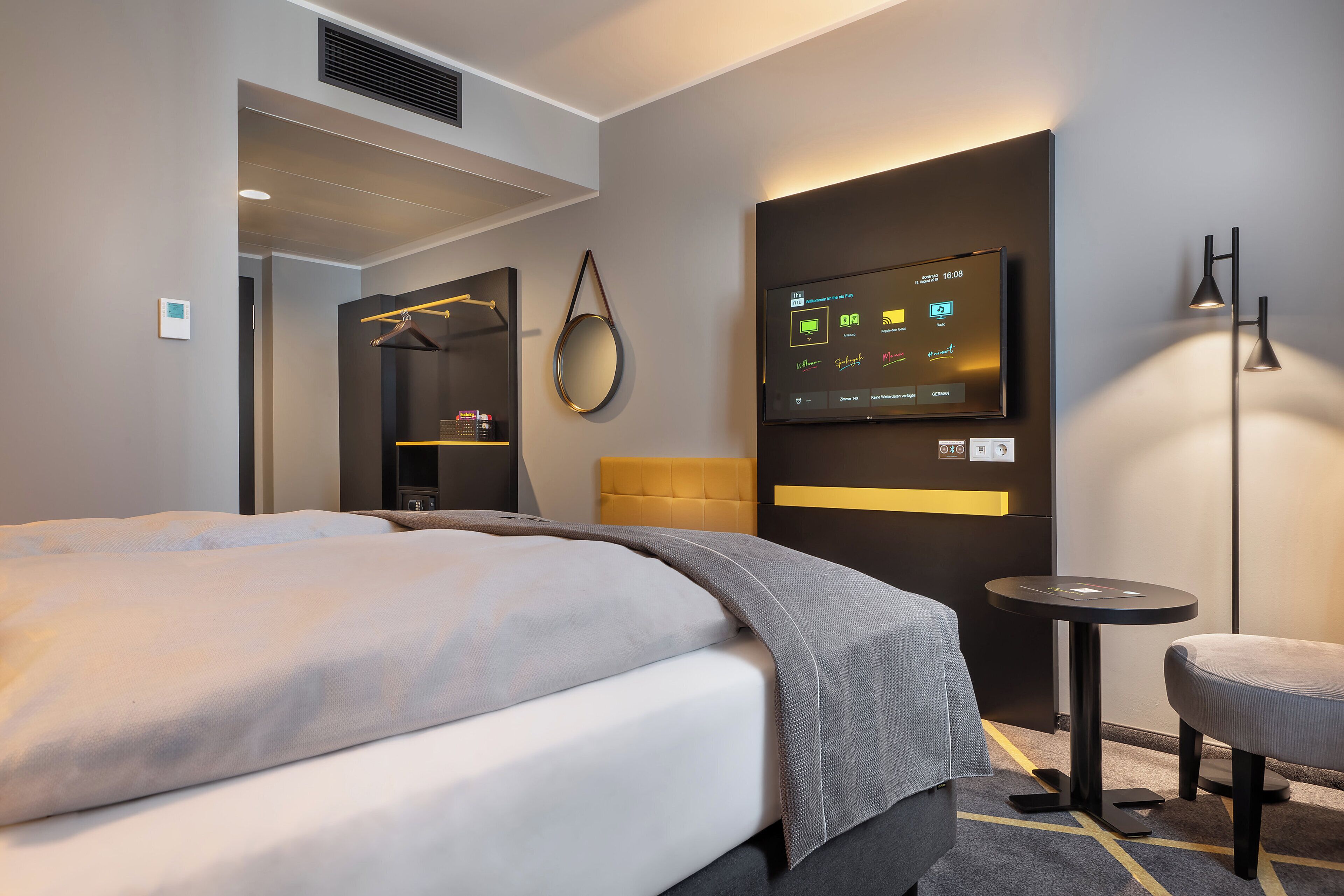 In-room safe, blackout drapes, soundproofing, cribs (free)