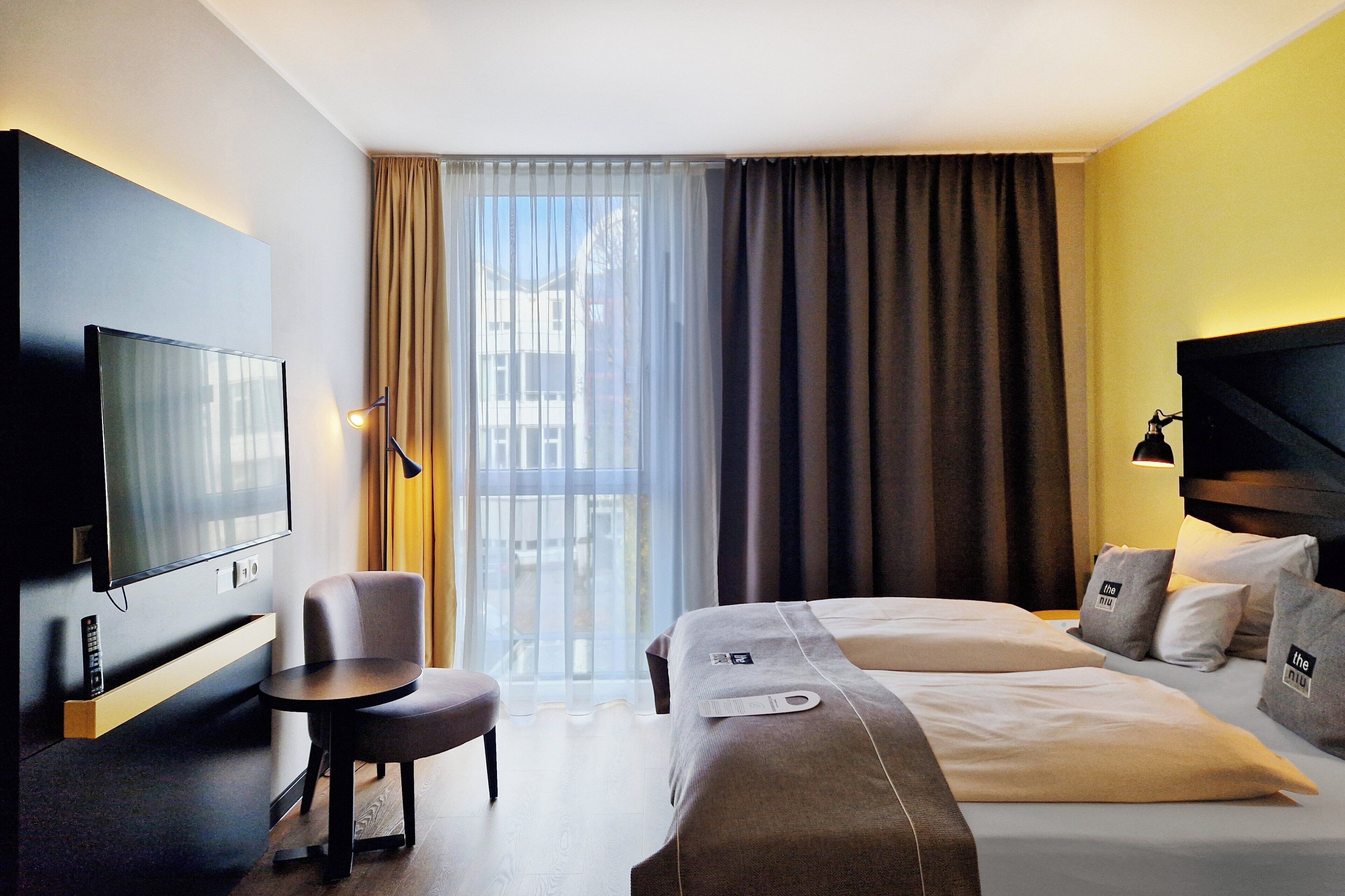 In-room safe, blackout drapes, soundproofing, cribs (free)