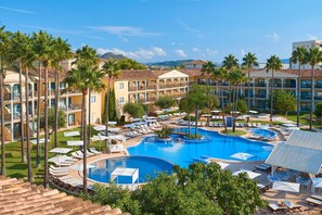 Indoor pool, outdoor pool, open 8:00 AM to 8:00 PM, sun loungers