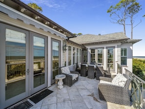 Terrace/patio - 10 East Wind ~ Top of the Line, Luxury Ocean Front 4BR Home with Private Pool! (Hilton Head Island)