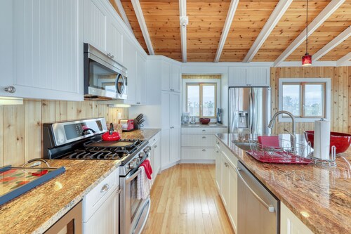 Charming oceanfront home w/ stunning views & wraparound deck - steps from beach