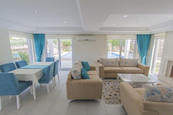 Villa, 3 Bedrooms | Living area | LCD TV - Villa Aktif by Villamnet (Mugla)