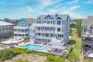 Exterior - Luxury Oceanfront Home w/ Pool, HotTub, EV Charger, Elevator, Theater, Much More (Hatteras)
