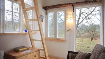 Basic Double Room (Sleeping Loft) | Bed sheets, wheelchair access