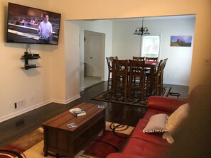 Smart TV, DVD player, books