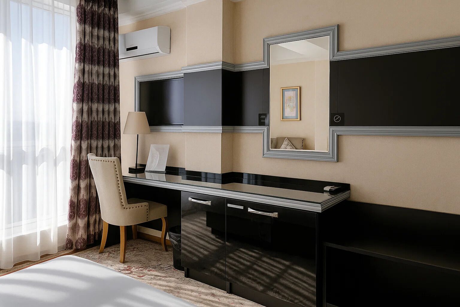 in-room safe, desk, blackout curtains, soundproofing