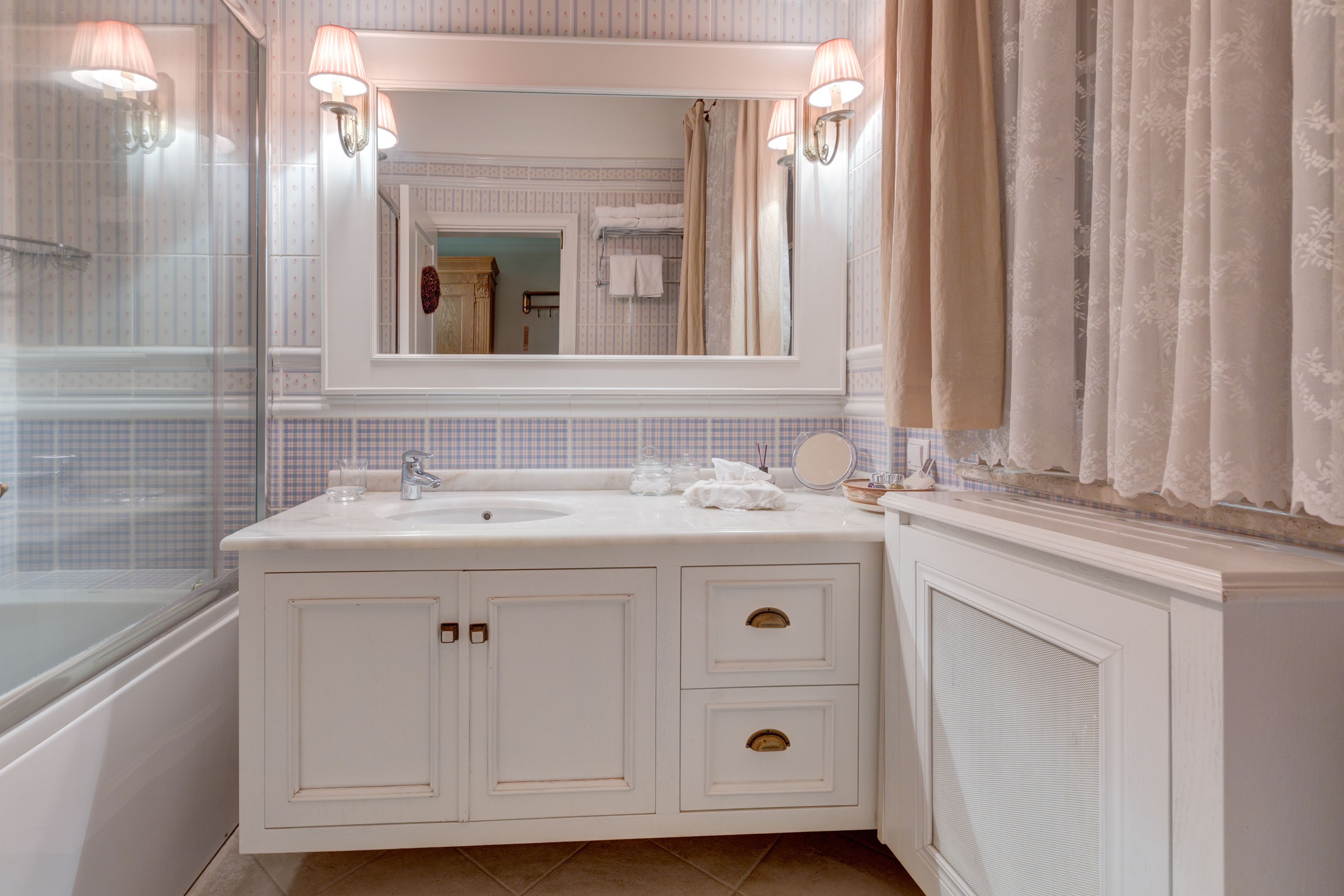 deluxe room with forest view | bathroom | designer toiletries, bathrobes, towels