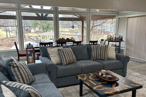 Televisor, llar de foc, reproductor de DVD i llibres