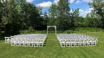 Outdoor wedding area