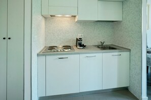 Superior-Apartment, 1 King-Bett | Eigene Küche | Großer Kühlschrank, Herdplatte, Kochgeschirr/Geschirr/Besteck