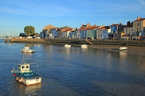 A waterfront with boats docked and buildings along the shore. - Le Nid du Héron: An urban vacation rental with a heated pool in the heart of Nantes (Nantes)