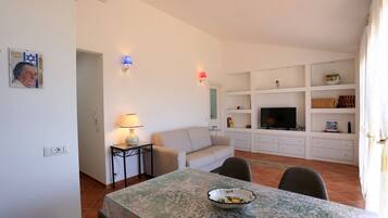 Apartment, 2 Bedrooms, Sea View | Living area | Flat-screen TV