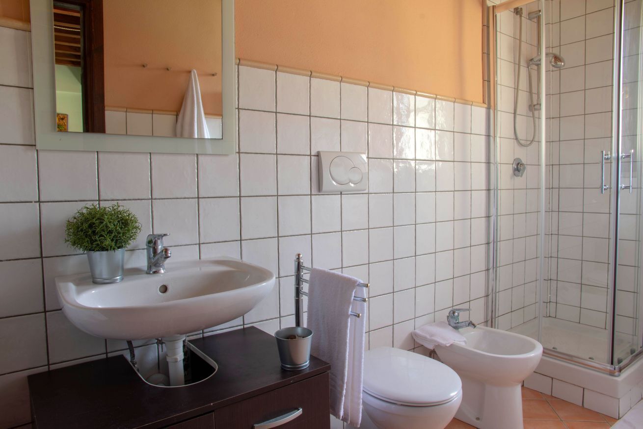 Dusche, Haartrockner, Bidet, Handtücher