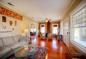 Cabin, 3 Bedrooms | Living area | Flat-screen TV - Mesquite Creek Farmhouse (New Braunfels)