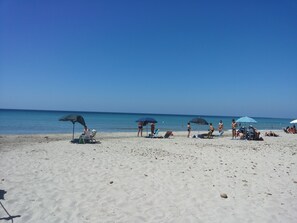 Playa en los alrededores y camastros 