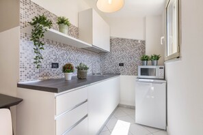 Réfrigérateur, micro-ondes, plaque de cuisson, lave-vaisselle