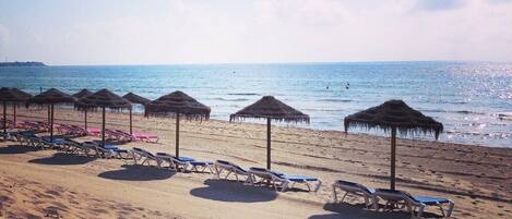 Beach nearby, sun-loungers