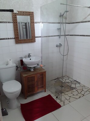 Shower, towels - The small loft in the meadow (Petit Bourg)