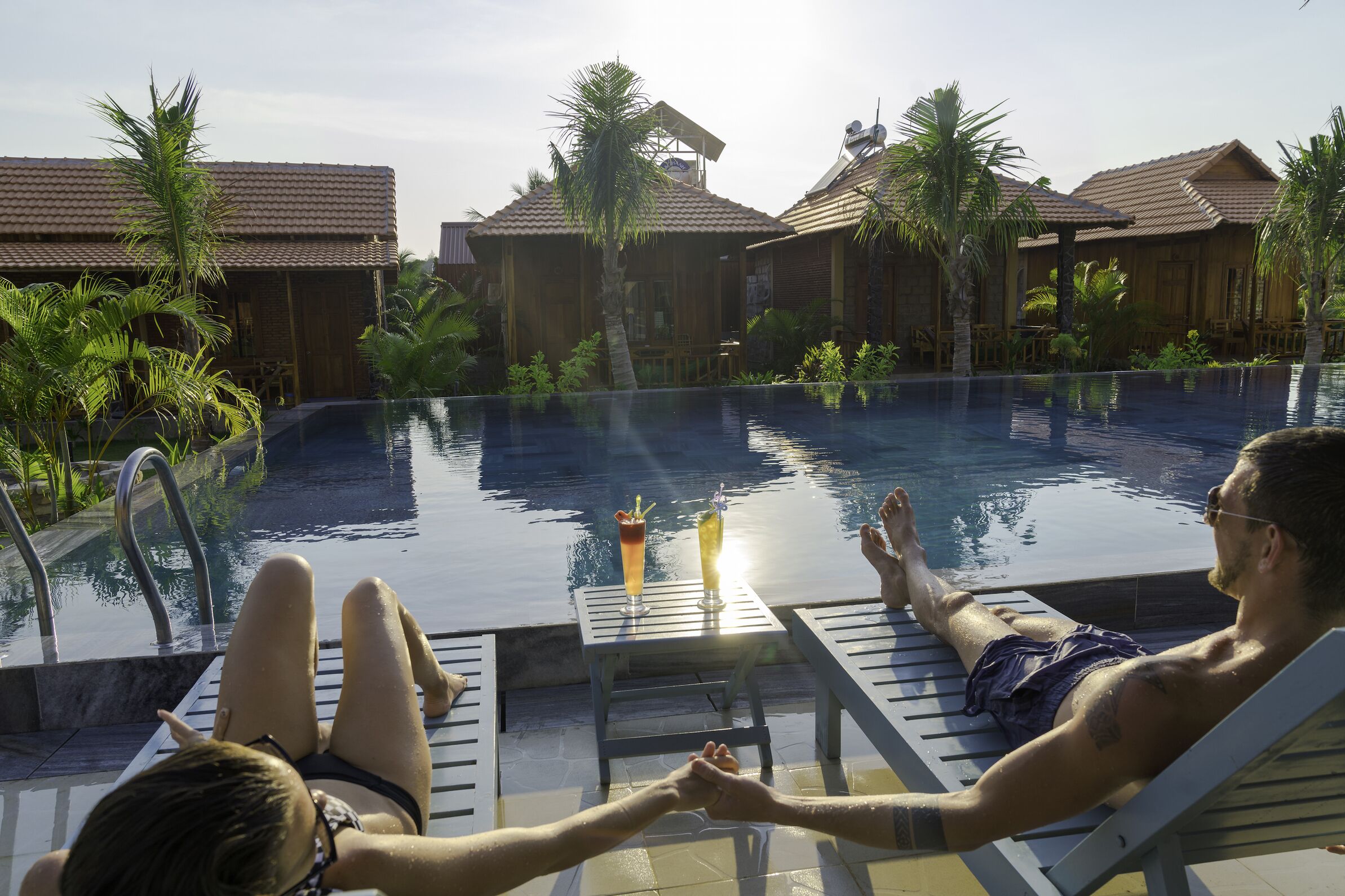 Outdoor pool, free cabanas, pool umbrellas