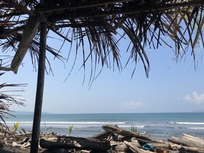 On the beach, sun-loungers, beach towels - Beautiful Oceanfront Villa in Playa Zancudo (Playa Zancudo)