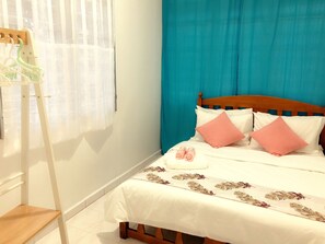 Down comforters, blackout drapes, free WiFi