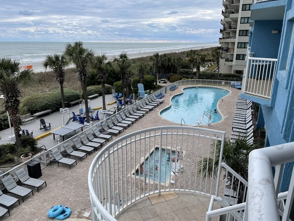 Indoor pool, a heated pool - Ocean Front 2 BR 2 BA, 8/29/25 Fri to 9/5/25 Fri, Room # 1110, Shorecrest I (North Myrtle Beach)