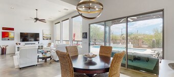 Beautiful contemporary home with gorgeous views, private pool, & gas grill
