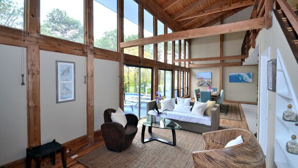 Villa (3 Bedrooms) | Living area | 45-inch flat-screen TV with cable channels, TV, fireplace - Villa Gavin (Southampton)