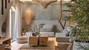 Villa, 2 Bedrooms, 2 Bathrooms (Palatsina) | Living area | Flat-screen TV, DVD player