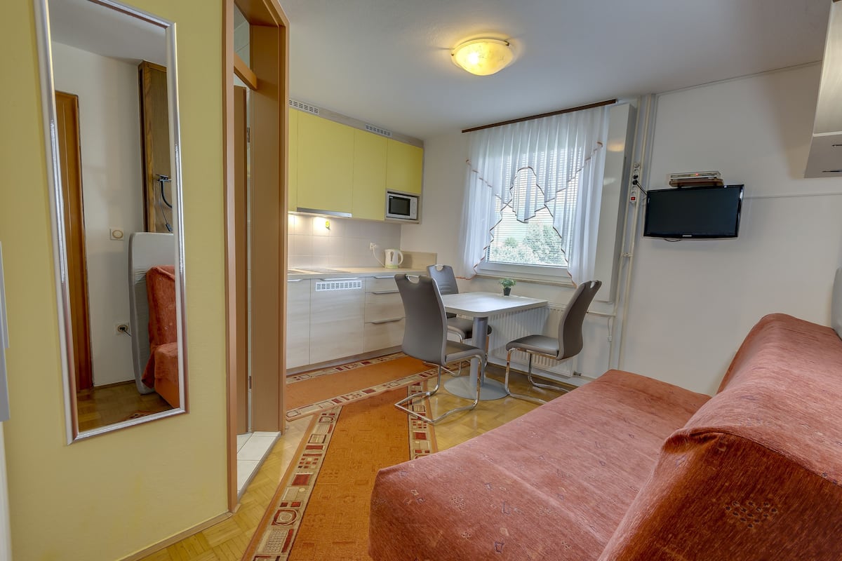 Apartment, 1 Bedroom, Mountain View (a2) | 1 bedroom, desk, soundproofing, iron/ironing board