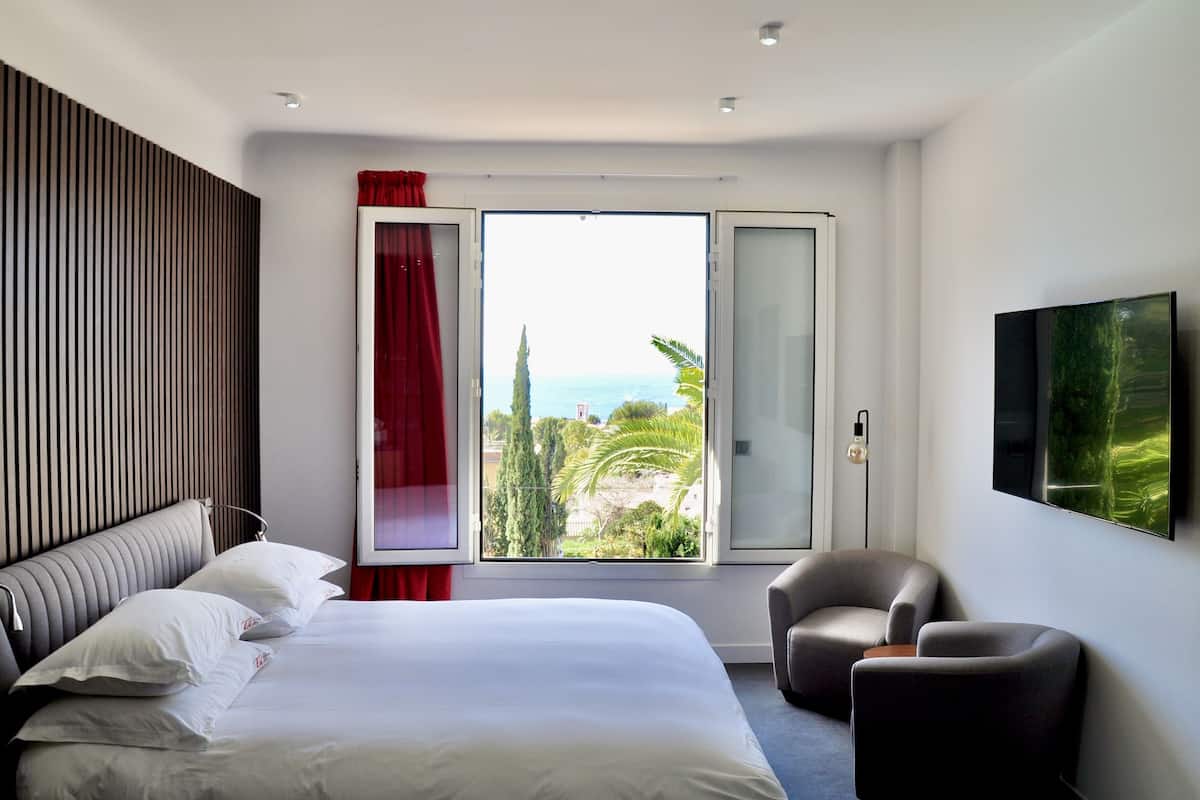 Suite panorámica | 1 habitación, sábanas de algodón egipcio y ropa de cama de alta calidad