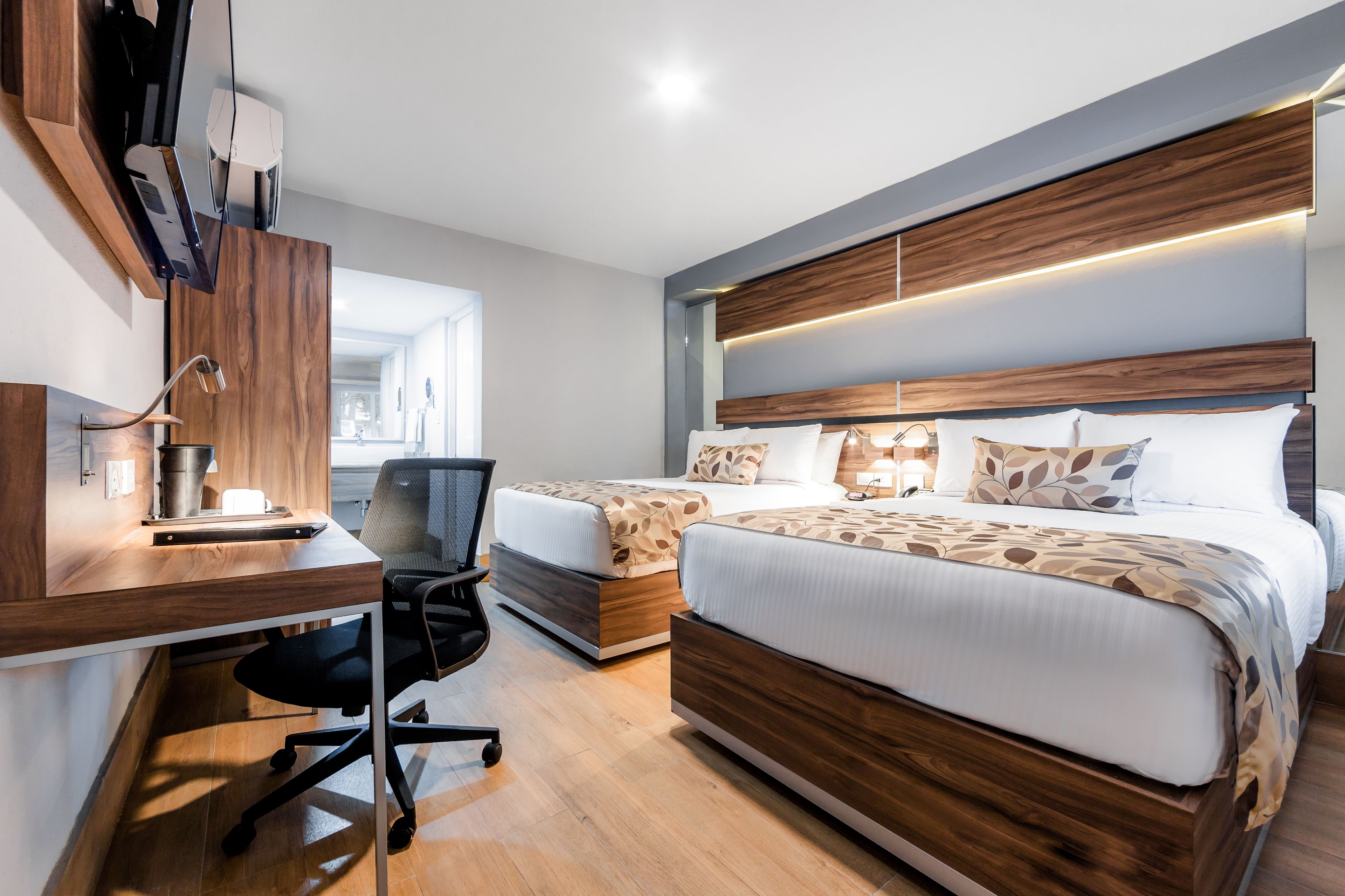 Standard Room, 2 Double Beds, Non Smoking | Pillowtop beds, in-room safe, desk, laptop workspace