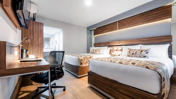 Standard Room, 2 Double Beds, Non Smoking | Pillowtop beds, in-room safe, desk, laptop workspace