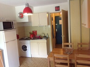 Kühlschrank, Mikrowelle, Herdplatte, Geschirrspüler