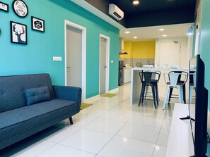 公寓, 2 間臥室 (#11) | 起居區 | LED 液晶電視