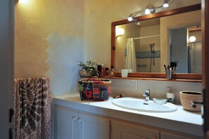 Sèche-cheveux, serviettes fournies, savon, papier toilette