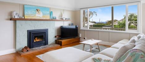 Fireplace, DVD player