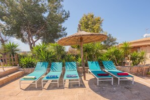 Terrace/patio - Villa Mateu, Rural Villa whith pool close es Trenc beach. (Campos)