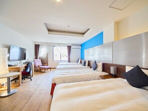 Individually decorated, desk, laptop workspace, soundproofing - Rycom Family Resort Hotel (Okinawa)