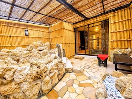 Japanese-style Quadruple Room | Bathroom | Bathtub, deep soaking tub, hair dryer, bathrobes