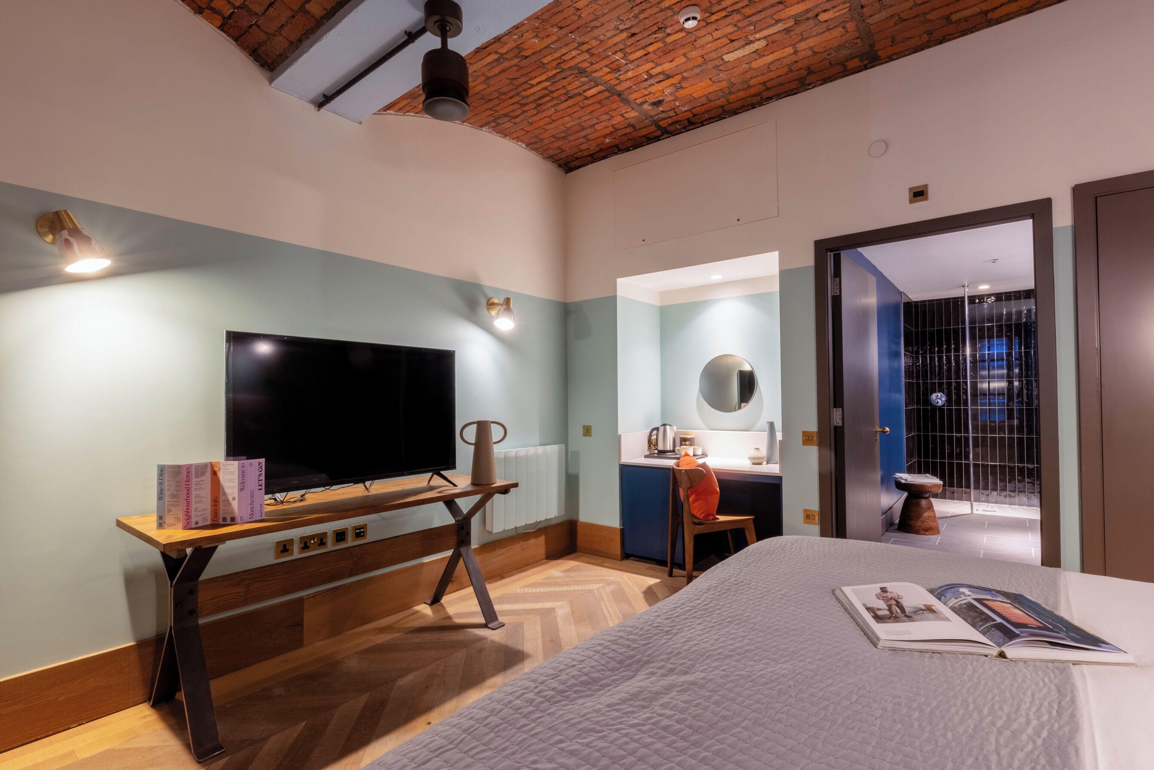 Double Room | Premium bedding, down comforters, memory foam beds, desk