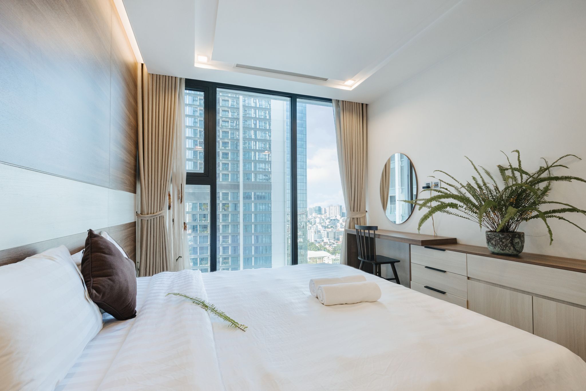 Family Apartment, 3 Bedrooms, City View | Premium bedding, down comforters, memory foam beds