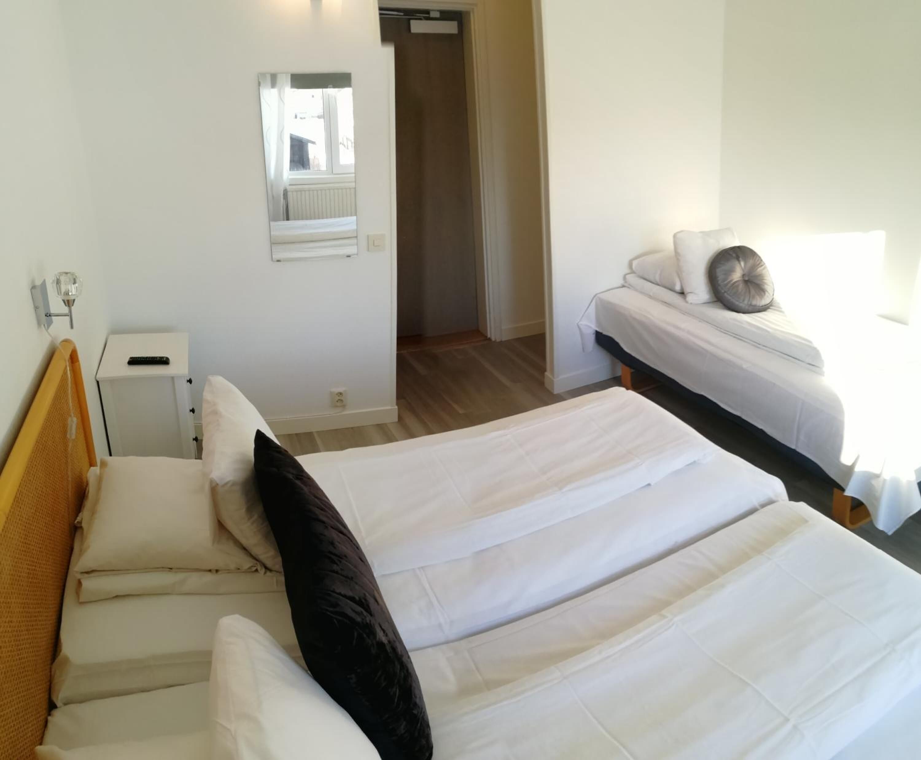 Desk, free WiFi, bed sheets